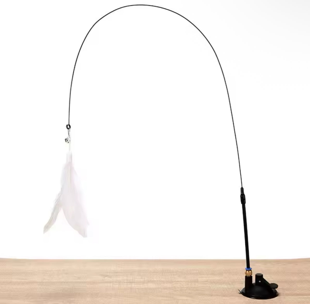 Baguette à Plumes Interactive pour Chats – Avec Super Ventouse et 2 Recharges de Plumes
