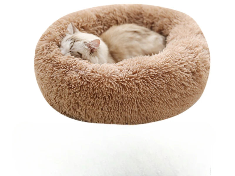 🐾 Lit Douillet en Peluche – Panier Rond Ultra-Confort pour Chat