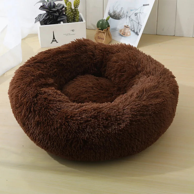 🐾 Lit Douillet en Peluche – Panier Rond Ultra-Confort pour Chat