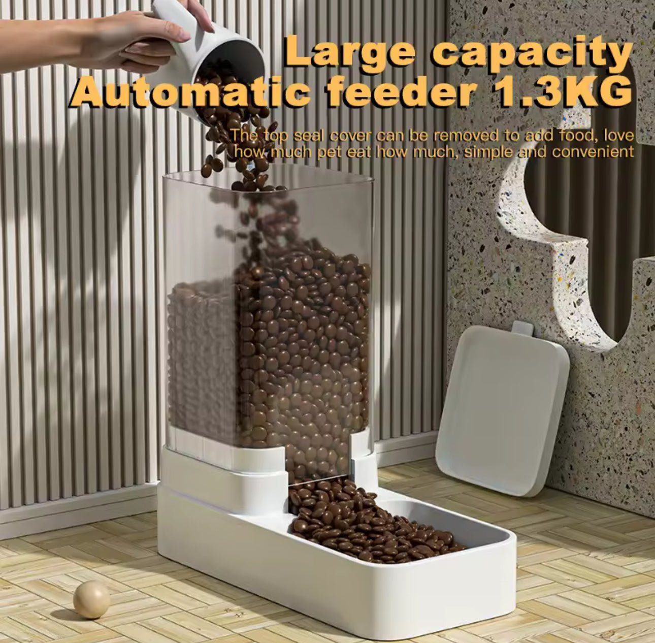 Mangeoire et Distributeur d’Eau Automatique pour Chat – Grande Capacité, Alimentation par Gravité