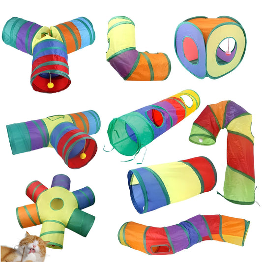 Tunnel de Jeu pour Chat – Pliable, Pop-up & Interactif | Forme S, Y, L, Long, Cube...