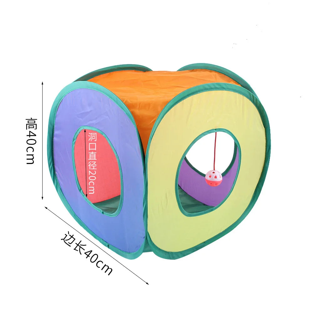Tunnel de Jeu pour Chat – Pliable, Pop-up & Interactif | Forme S, Y, L, Long, Cube...