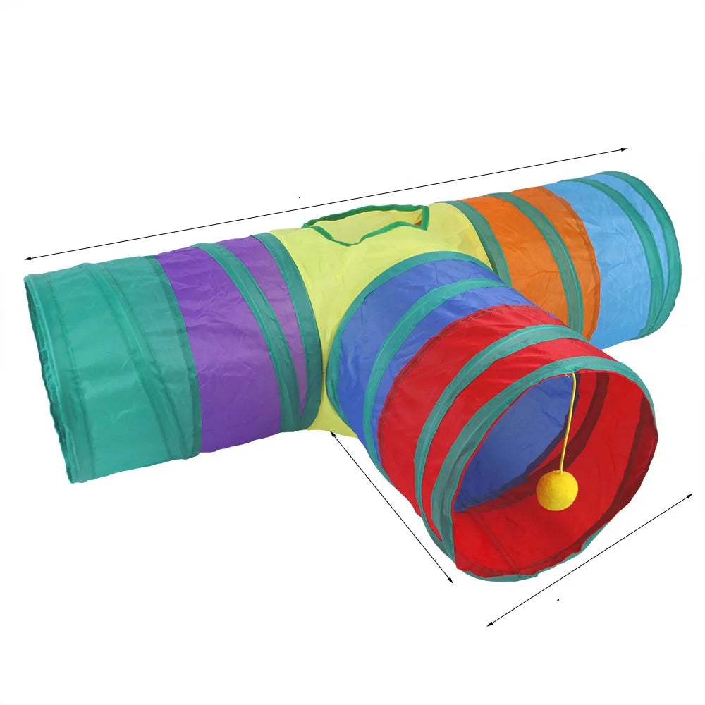 Tunnel de Jeu pour Chat – Pliable, Pop-up & Interactif | Forme S, Y, L, Long, Cube...
