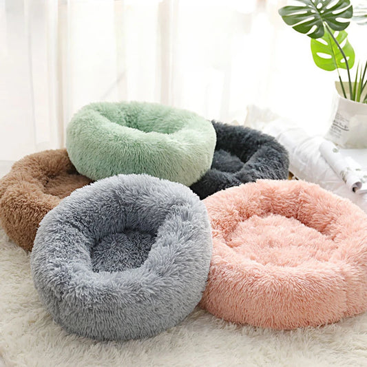 🐾 Lit Douillet en Peluche – Panier Rond Ultra-Confort pour Chat