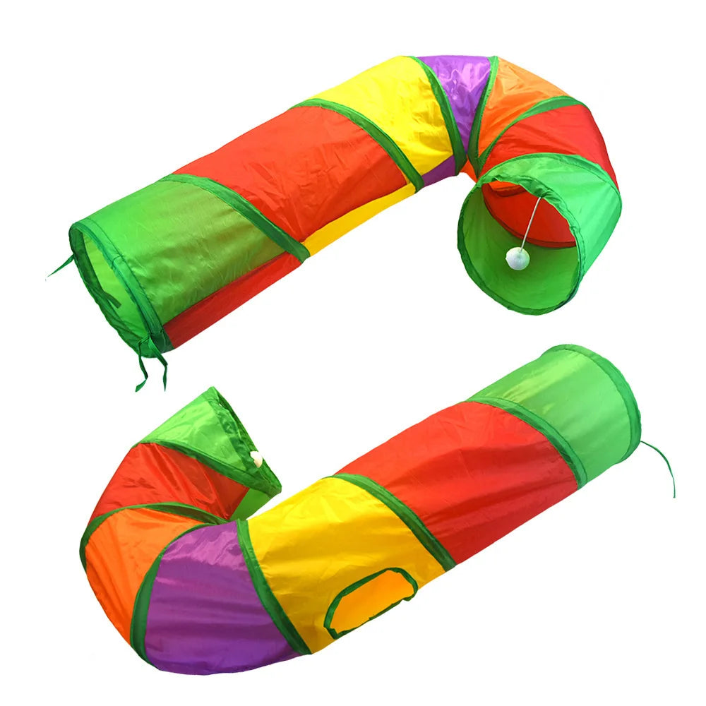 Tunnel de Jeu pour Chat – Pliable, Pop-up & Interactif | Forme S, Y, L, Long, Cube...
