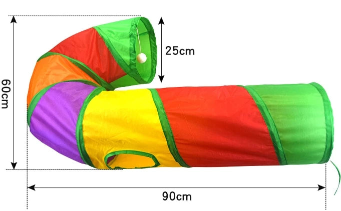 Tunnel de Jeu pour Chat – Pliable, Pop-up & Interactif | Forme S, Y, L, Long, Cube...