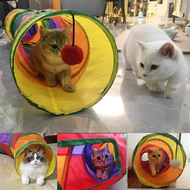 Tunnel de Jeu pour Chat – Pliable, Pop-up & Interactif | Forme S, Y, L, Long, Cube...